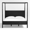 2 WoodBee Craft "The Meridian Spire" Premium Black Solid Wood Canopy Bed