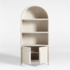 2 WoodBee Craft "The Ivory Arch" Premium Whitewashed Arched Bookcase Cabinet