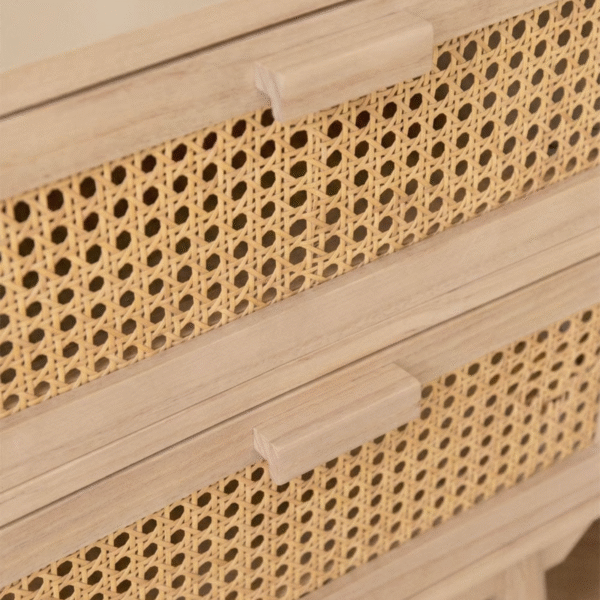 WoodBee Craft "The Rattan Aura" Premium Rattan Cane Bedside Table