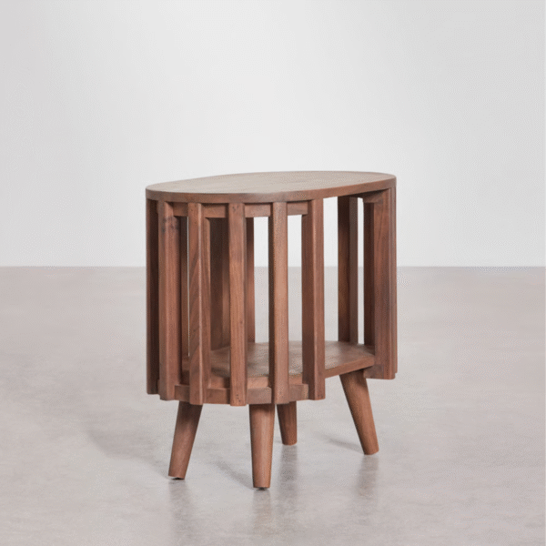 3 WoodBee Craft "The Circa Spindle" Premium Round Slatted Bedside Table