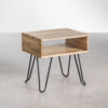 WoodBee Craft "The Apex Cubby" Premium Hairpin Leg Wooden Nightstand