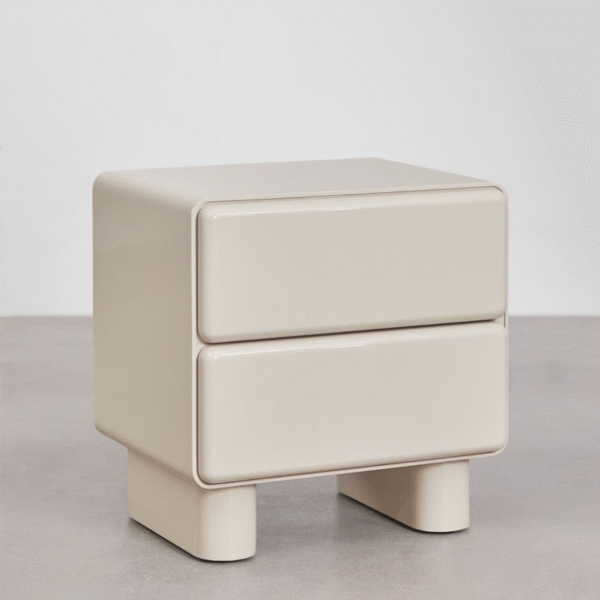 WoodBee Craft "The Lumina Capsule" Premium Capsule Minimalist Bedside Table
