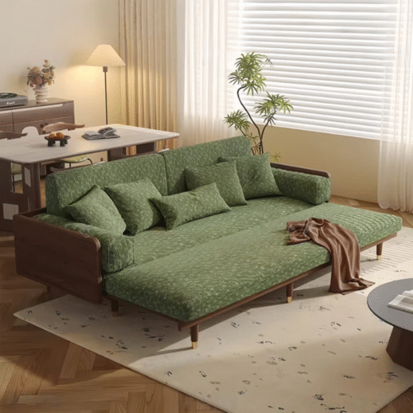 3 WoodBee Craft "The Verve Moss" Premium Modern Wood Sleeper Sofa