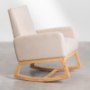 WoodBee Craft "The Serene Glide" Premium Modern Upholstered Rocking Chair