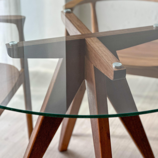 3 WoodBee Craft "The Stellar Orbit" Premium Round Glass Top Pedestal Dining Table