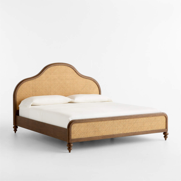 3 WoodBee Craft "The Valencia Camelback" Premium Arched Rattan Wood Bed Frame