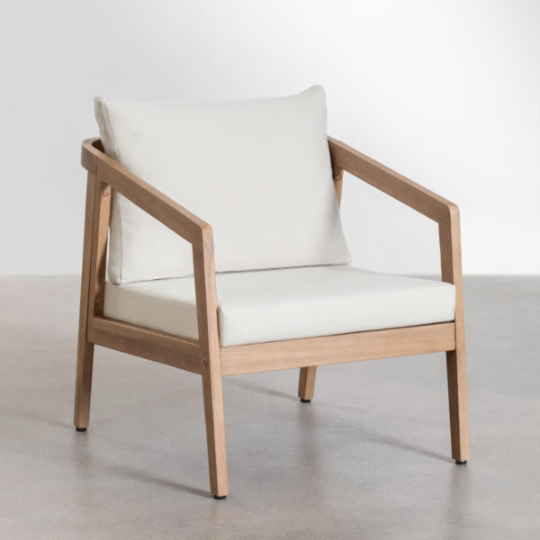WoodBee Craft "The Solace Single" Premium Contemporary Minimalist Wood Armchair