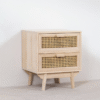 WoodBee Craft "The Rattan Aura" Premium Rattan Cane Bedside Table