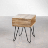 WoodBee Craft "The Apex Cubby" Premium Hairpin Leg Wooden Nightstand
