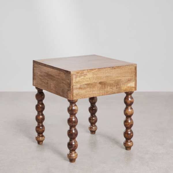 4 WoodBee Craft "The Ballad Storage" Premium Bobbin Leg Wooden Nightstand