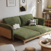 4 WoodBee Craft "The Verdant Flex" Premium Convertible Wood Sleeper Sofa
