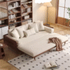 WoodBee Craft "The Horizon Waffle" Premium Solid Wood Trundle Couch