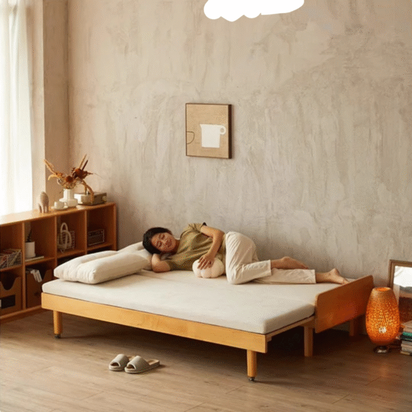 WoodBee Craft "The Horizon Trundle" Premium Extendable Solid Wood Daybed