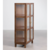 4 WoodBee Craft "The Meridian Reed" Premium Fluted Glass Display Cabinet