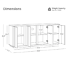 4 WoodBee Craft "The Sora Wave" Premium Natural Fluted Wood Credenza