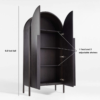 WoodBee Craft "The Nocturne Arch" Premium Black Arched Armoire Cabinet