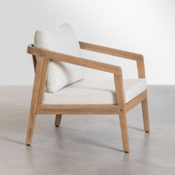 WoodBee Craft "The Solace Single" Premium Contemporary Minimalist Wood Armchair