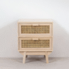 WoodBee Craft "The Rattan Aura" Premium Rattan Cane Bedside Table