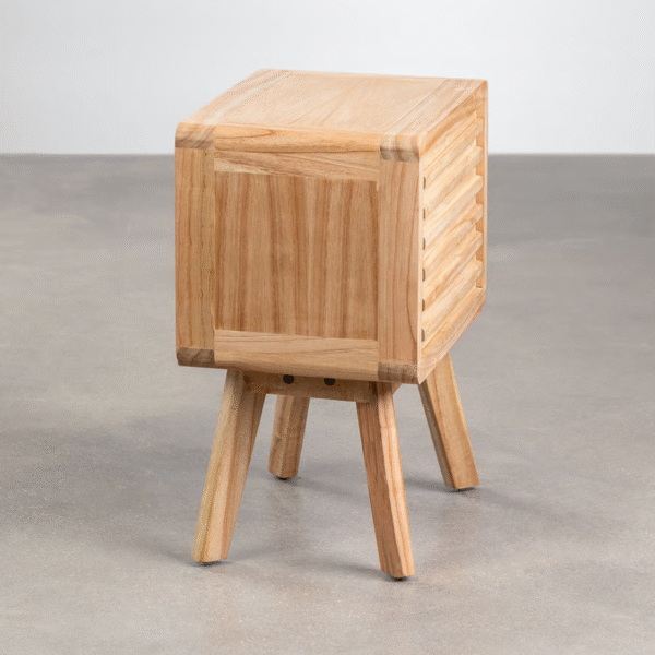 5 WoodBee Craft "The Louvre Horizon" Premium Slatted Wood Bedside Table