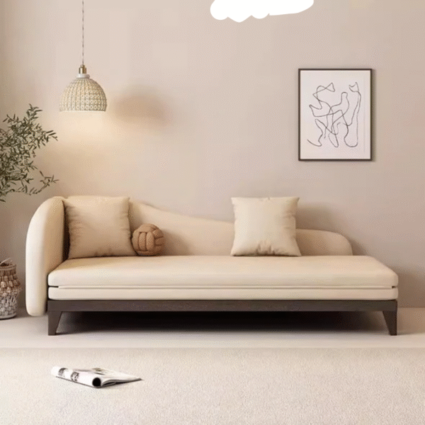 5 WoodBee Craft "The Silhouette Arc" Premium Chaise Lounge Sleeper Sofa