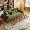 WoodBee Craft "The Horizon Waffle" Premium Solid Wood Trundle Couch