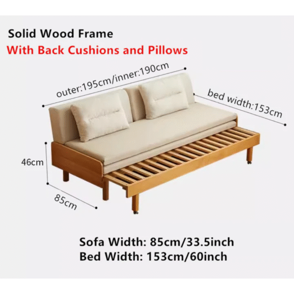 WoodBee Craft "The Horizon Trundle" Premium Extendable Solid Wood Daybed