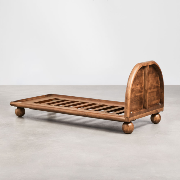 5 WoodBee Craft "The Half-Moon Orb" Premium Low Profile Single Wood Bed