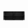 WoodBee Craft "The Vortex Ripple" Premium Black Carved Wood Sideboard