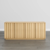 5 WoodBee Craft "The Sora Wave" Premium Natural Fluted Wood Credenza