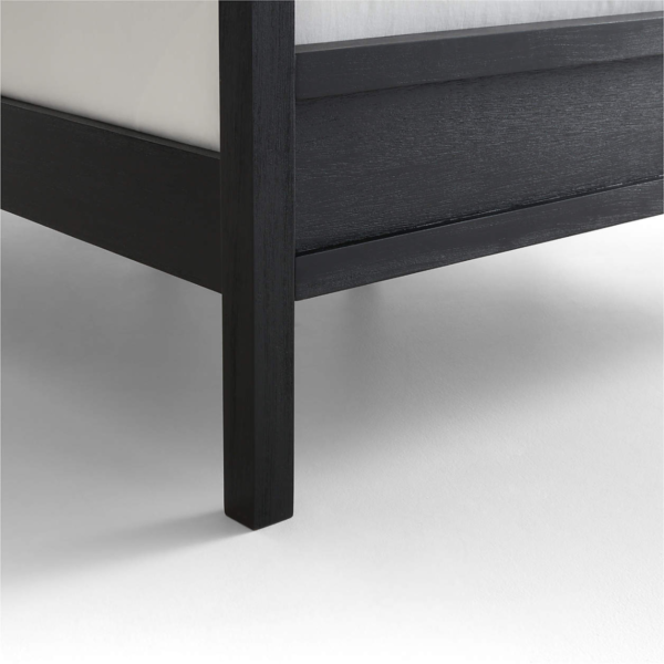 5 WoodBee Craft "The Meridian Spire" Premium Black Solid Wood Canopy Bed