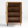 WoodBee Craft "The Solis Arched-Line" Premium Rattan Tall Storage Cabinet