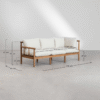 WoodBee Craft "The Nordic Spindle" Premium Scandinavian Minimal Wood Sofa