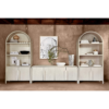 5 WoodBee Craft "The Ivory Arch" Premium Whitewashed Arched Bookcase Cabinet