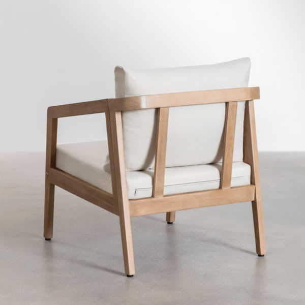 WoodBee Craft "The Solace Single" Premium Contemporary Minimalist Wood Armchair