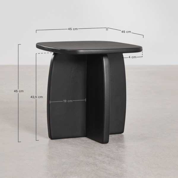 6 WoodBee Craft "The Onyx Eclipse" Premium Black Minimalist Bedside Table