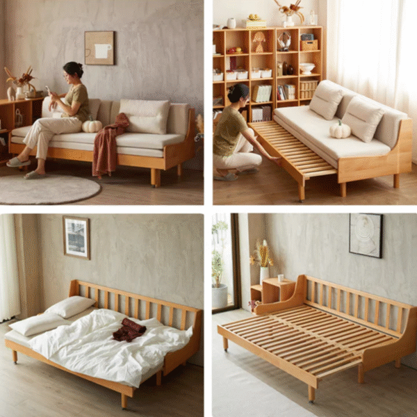 WoodBee Craft "The Nordik Transform" Premium Pull Out Sofa Bed