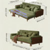 6 WoodBee Craft "The Verve Moss" Premium Modern Wood Sleeper Sofa