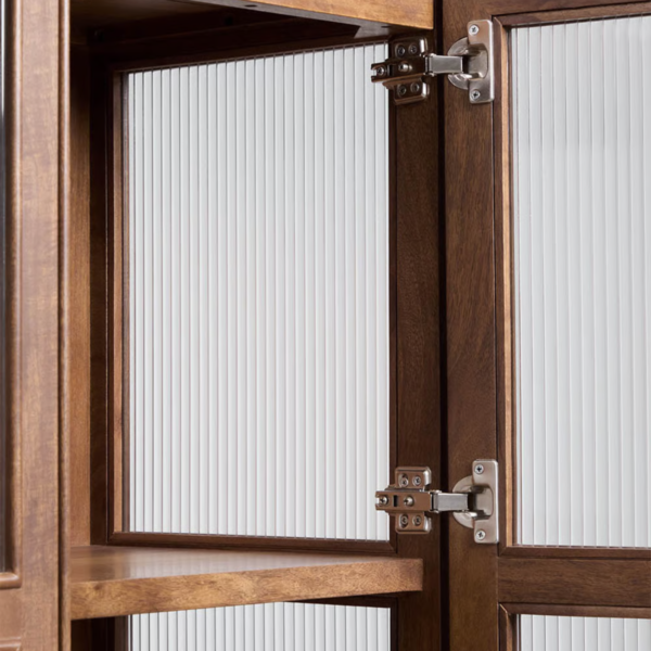 6 WoodBee Craft "The Meridian Reed" Premium Fluted Glass Display Cabinet