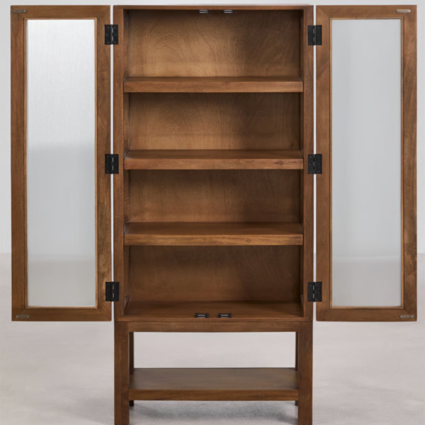6 WoodBee Craft "The Amber Mist" Premium Frosted Glass Display Cabinet