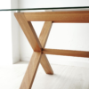6 WoodBee Craft "The Trestle Clarity" Premium Glass Top X Base Dining Table