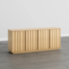 6 WoodBee Craft "The Sora Wave" Premium Natural Fluted Wood Credenza