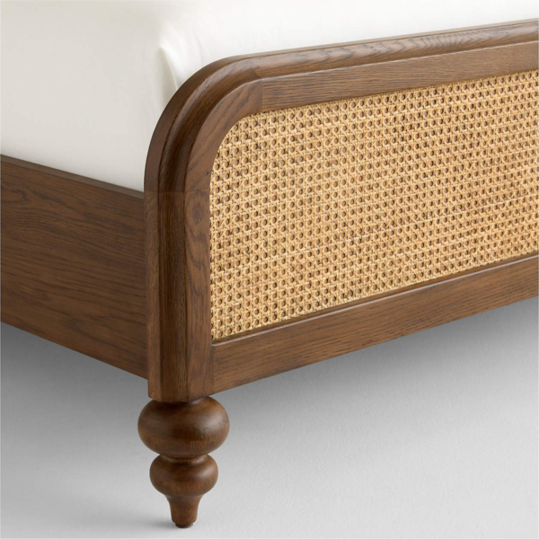 6 WoodBee Craft "The Valencia Camelback" Premium Arched Rattan Wood Bed Frame