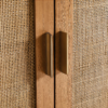 WoodBee Craft "The Solis Arched-Line" Premium Rattan Tall Storage Cabinet