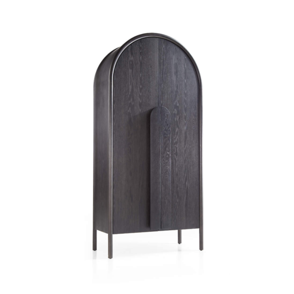WoodBee Craft "The Nocturne Arch" Premium Black Arched Armoire Cabinet
