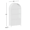 6 WoodBee Craft "The Ivory Arch" Premium Whitewashed Arched Bookcase Cabinet