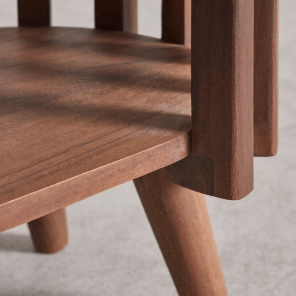 6 WoodBee Craft "The Circa Spindle" Premium Round Slatted Bedside Table