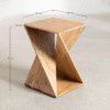 WoodBee Craft "The Helix Form" Premium Twisted Wood Accent Table