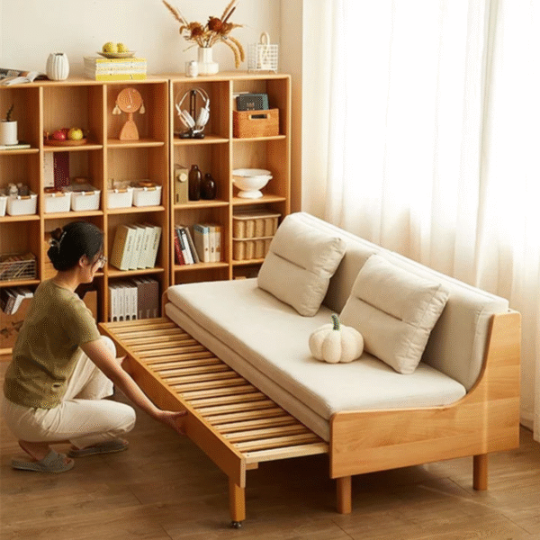 WoodBee Craft "The Nordik Transform" Premium Pull Out Sofa Bed