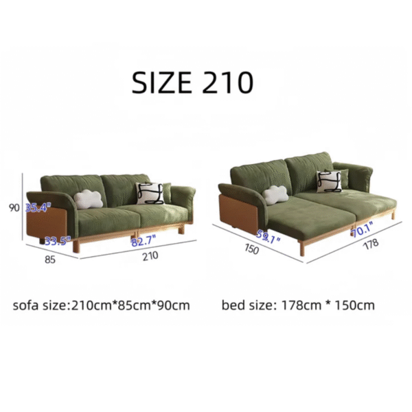 7 WoodBee Craft "The Verdant Flex" Premium Convertible Wood Sleeper Sofa