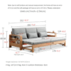 WoodBee Craft "The Kyoto Minimalist" Premium Wooden Convertible Sofa Bed